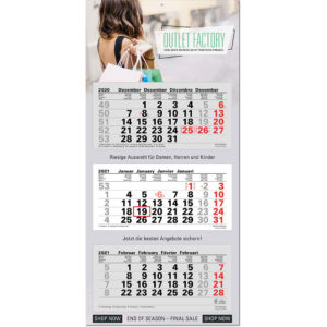 3-Monatskalender Premium Wandkalender